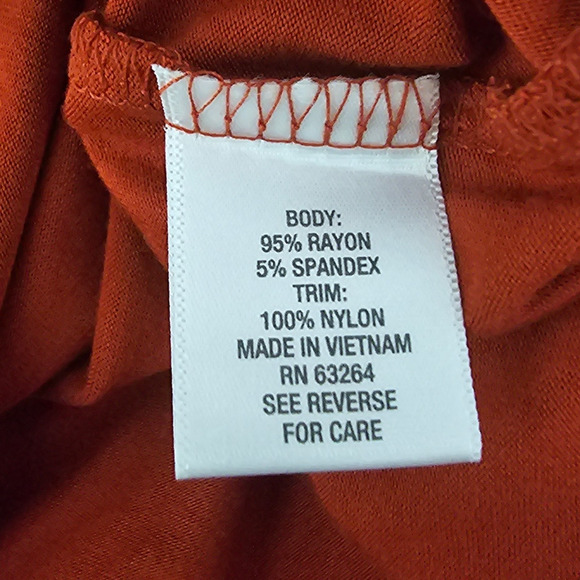 Roz & Ali Orange Lightweight Long Sleeve Blouse Women XL - Picture 6 of 6